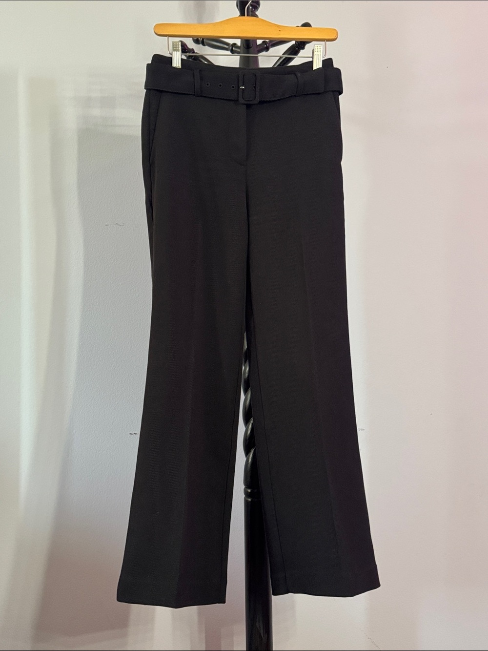Ann Taylor Black Wide Leg Belted Trousers 17.1.T.1